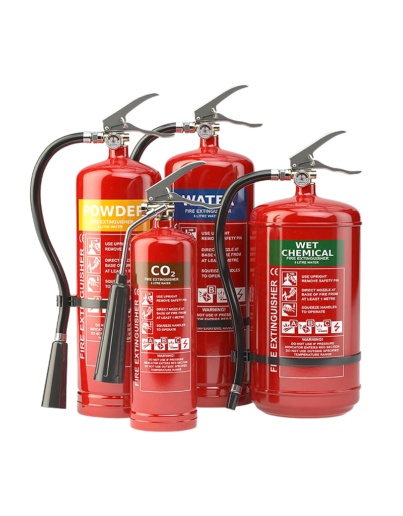 Fire safety engineer inspecting equipment